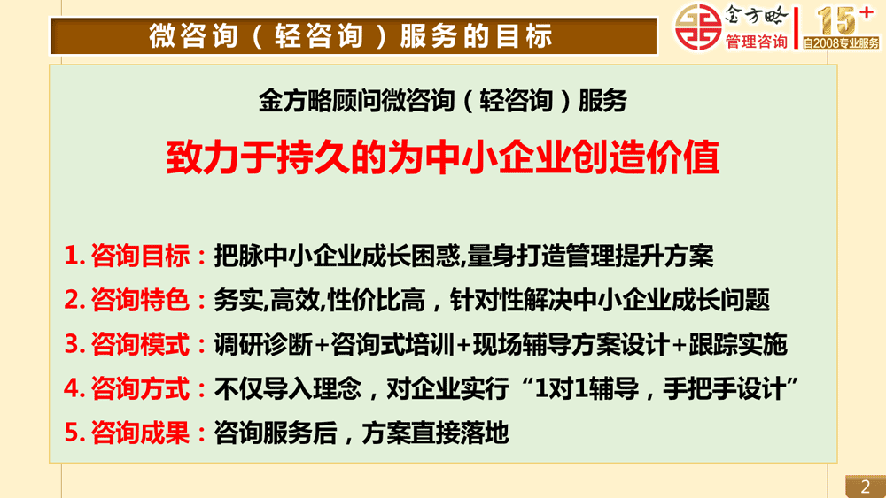 (微咨询（轻咨询）服务的目标)